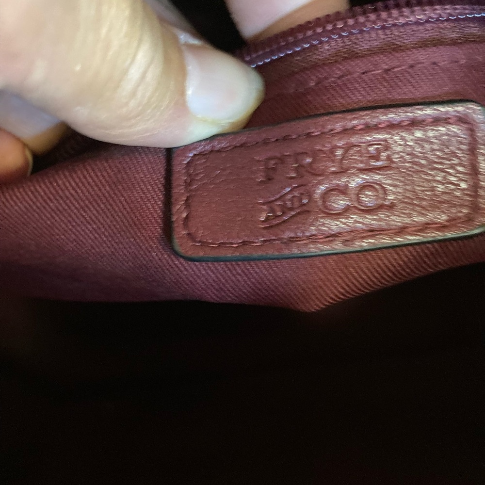 FRYE & Co VINTG BURGANDY Leather Handbag - Picture 5 of 10